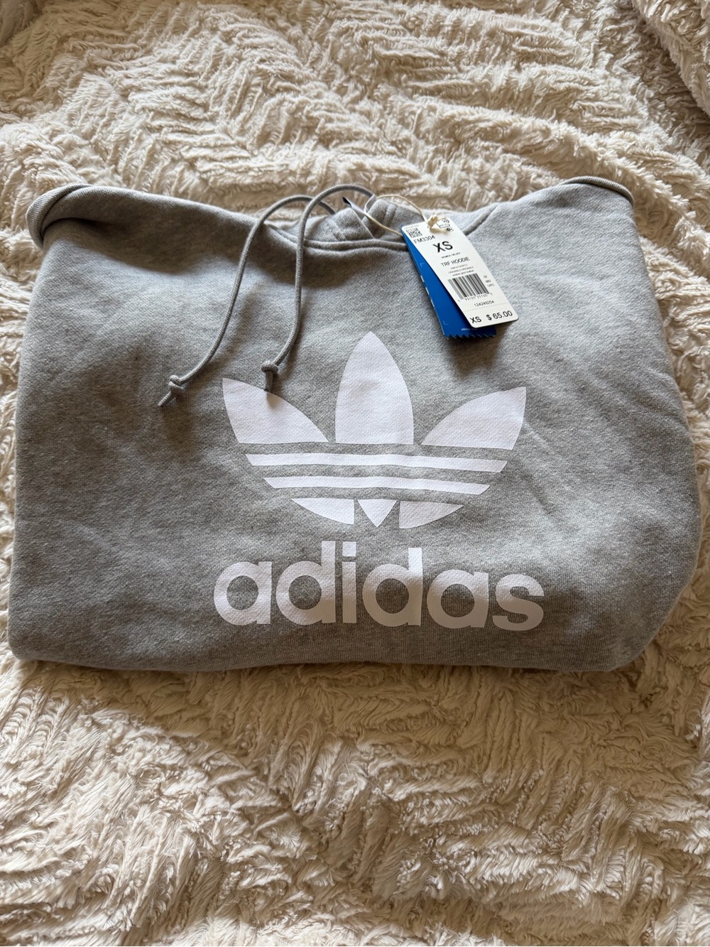 adidas Gray Hoodie with White Trefoil Logo